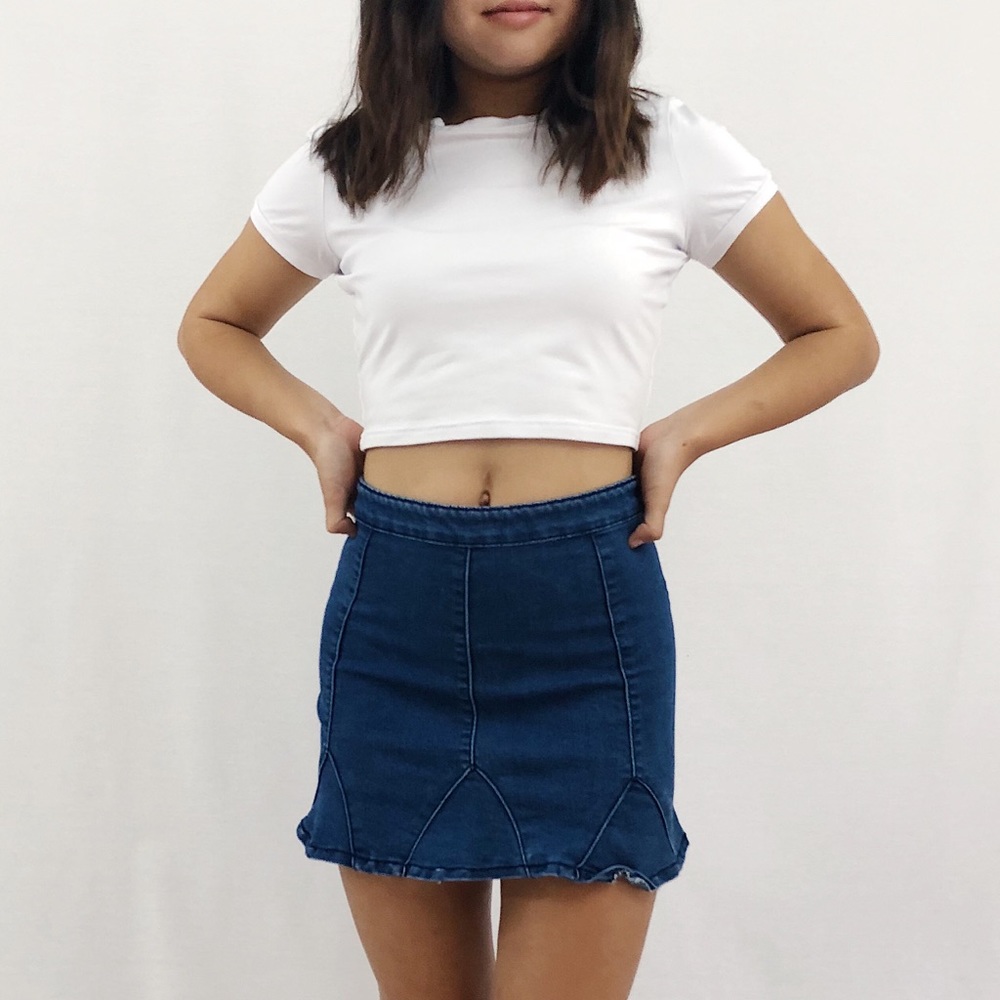 Stretchy Denim Mini Skirt